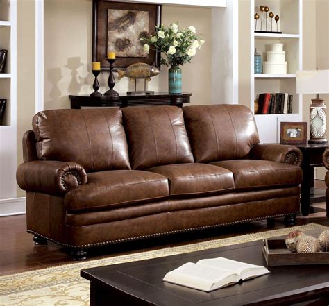 CM6318-SF Dark Brown Top Grain Leather Match Sofa Couch - Luchy Amor ...