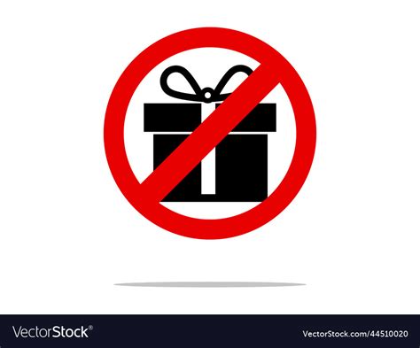 No gift policy ban box surprise Royalty Free Vector Image