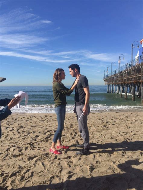 BEHIND THE SCENES: Mom and Lucifer at the beach. (Credits: Lucifer ...