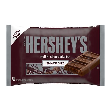 HERSHEY'S, Milk Chocolate Candy, 19.8 oz, Bag, 12 Pieces - Walmart.com ...