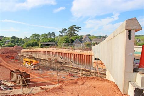 Road Bridge Under Construction Stock Image - Image of plant, concrete ...