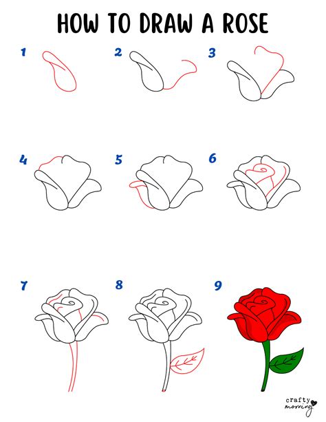 Easy Drawing Of A Rose