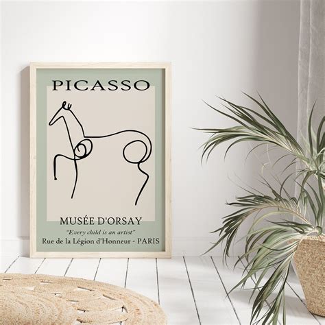 Picasso Horse Sketch Picasso Line Art Animal Poster - Etsy