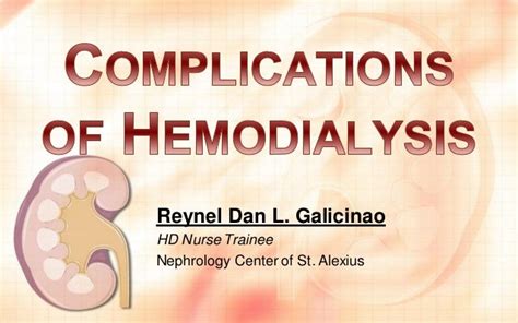 Complications of hemodialysis