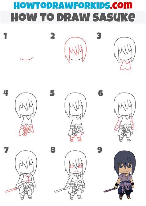 How to Draw Sasuke - Easy Drawing Tutorial For Kids