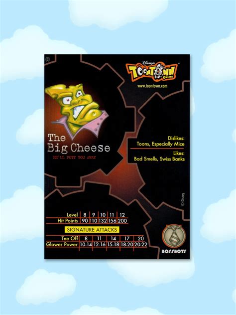 The Big Cheese Cogs Series 3 Toontown Online Trading Card - Etsy