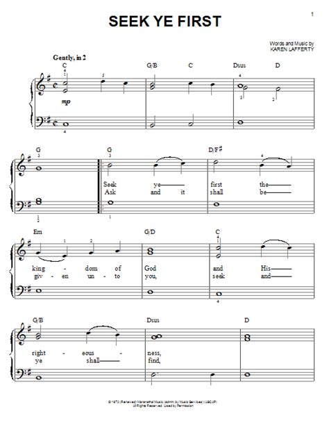 Seek Ye First | Sheet Music Direct