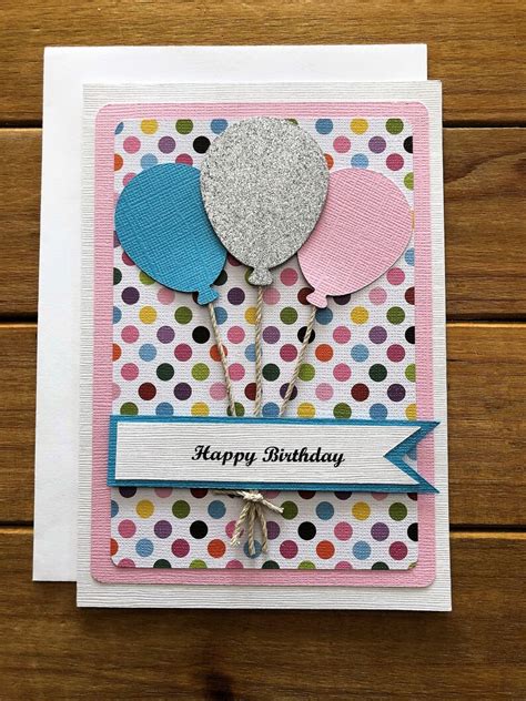 Handmade Balloon Birthday Card Balloon Card Birthday Card - Etsy