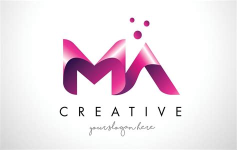 MA Letter Logo Design with Purple Colors and Dots 5077290 Vector Art at ...