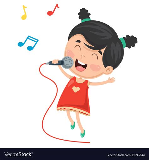 Kid singing Royalty Free Vector Image - VectorStock