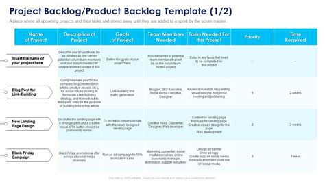 Project Backlog Template