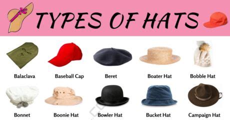 Types of Hats | 55 Different Hat Styles for Men and Women • 7ESL