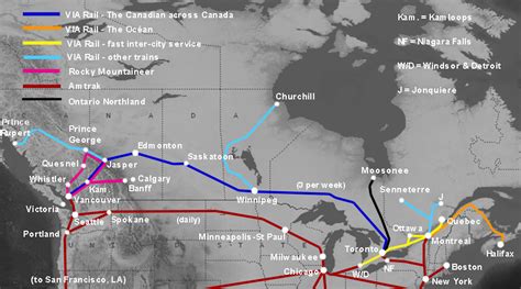 Via Rail Canadian Train Routes