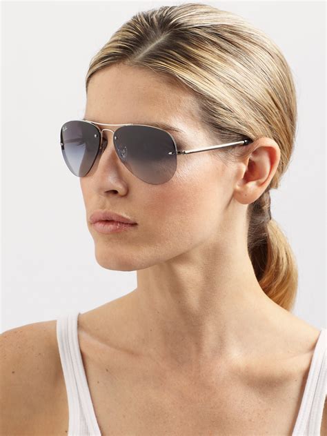 Lyst - Ray-Ban Aviator Sunglasses in Gray