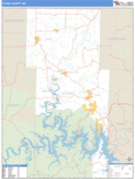 Stone County, MO Wall Map Basic Style by MarketMAPS