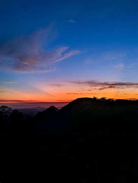 Silhouette of Mountain During Sunset · Free Stock Photo