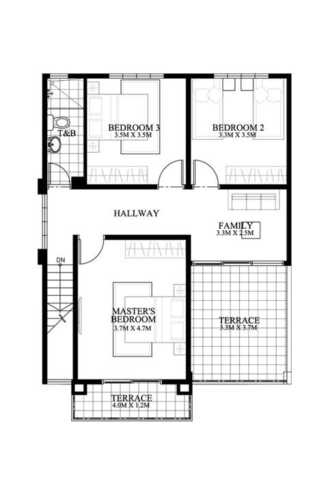 Mateo - Four Bedroom Two story House Plan - Pinoy House Plans