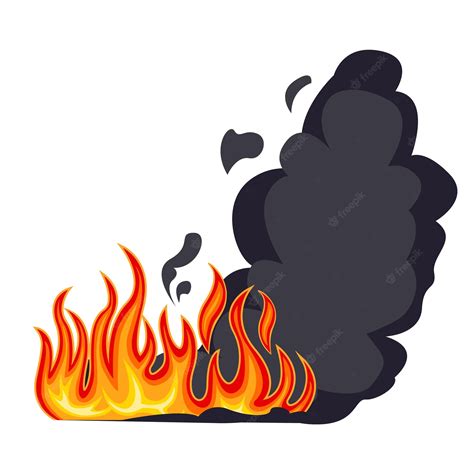 Fire And Billowing Smoke Cartoon Royalty Free SVG, Cliparts - Clip Art ...