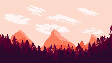 HD wallpaper: mountains illustration, minimalism, landscape, digital ...