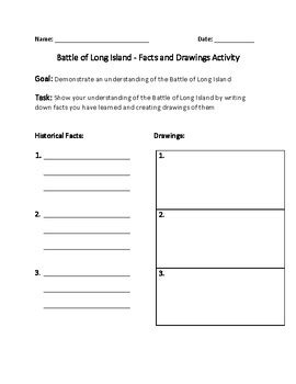 Battle of Long Island - Facts and Drawings Activity by Jwood Education