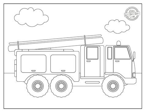 Coloring Pages Fire Truck For Kids Printable