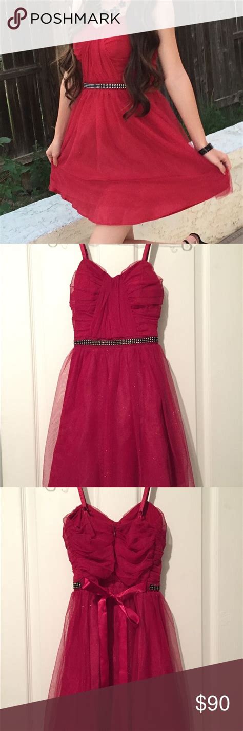 Bold Red Glitter Party Dress