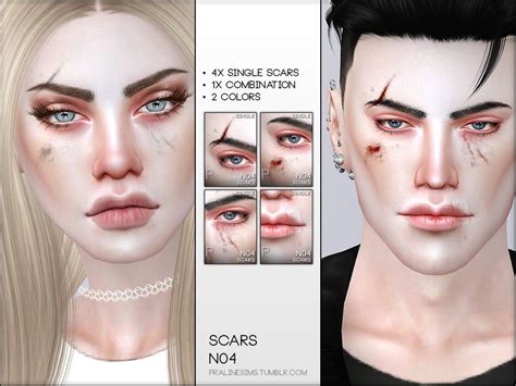 Pralinesims' Face Scars N04 Sims 4 Cas, Sims Cc, Joker Makeup ...