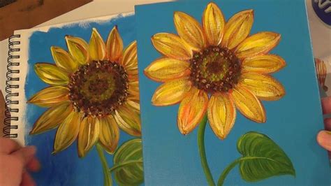 Sunflower Painting Tutorial, Free Easy Acrylic Painting Lesson for ...