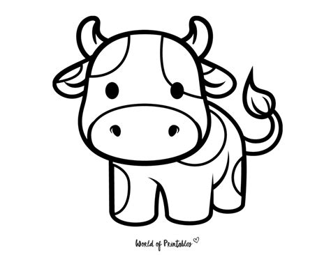 Colorful Cow Coloring Pages for Kids