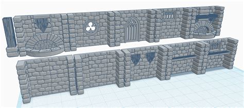 STL file Dungeon Wall Tiles 🎲・3D printer design to download・Cults