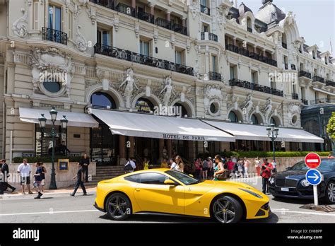 Hotel de Paris, Monte Carlo, Monaco, Europe - with luxury cars Stock ...