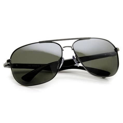 Mens Large Sports Polarized Lens Aviator Sunglasses - zeroUV