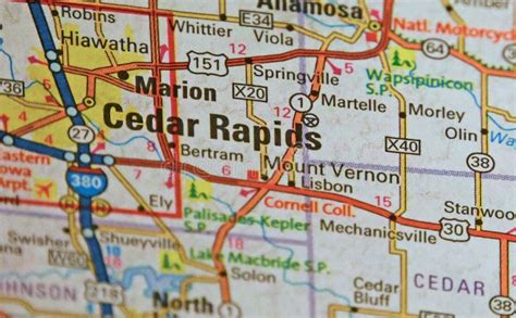 Imagen De Mapa De Cedar Rapids Iowa Foto de archivo - Imagen de ...