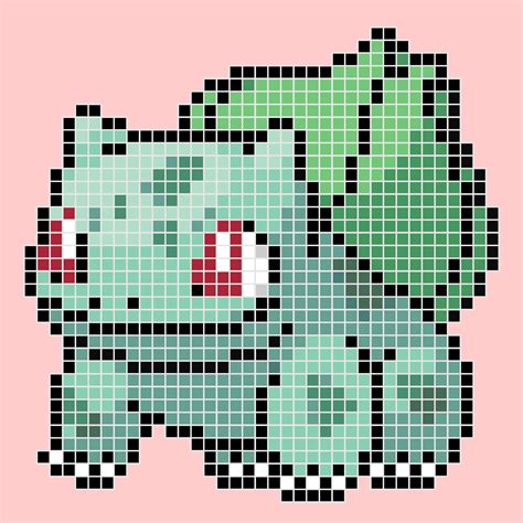 9 best ideas for coloring | Pokemon Bulbasaur Pixel Art