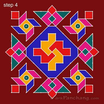 12x12 Dot Rangoli Step 4 | Rangoli designs with dots, Rangoli with dots ...