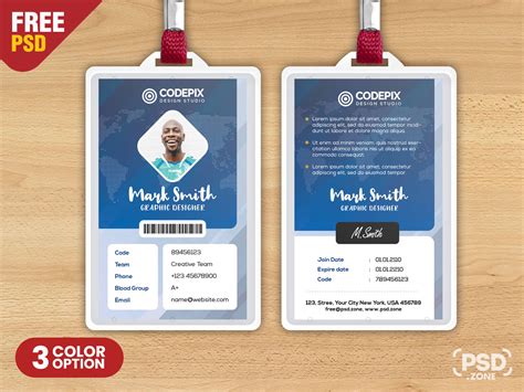 Free Corporate ID Card PSD Template – Download PSD