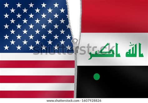 American Flag Iraqi Flag Separated Joined Stock Illustration 1607928826 ...