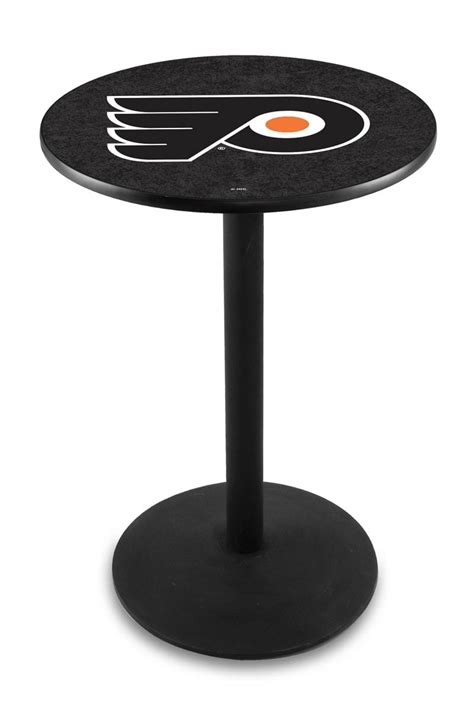 Philadelphia Flyers Pub Table w/Black Background - 42" Black w ...