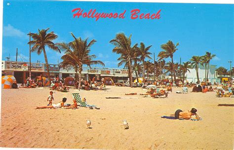 Vintage Florida Postcard Hollywood Beach Boardwalk Sun