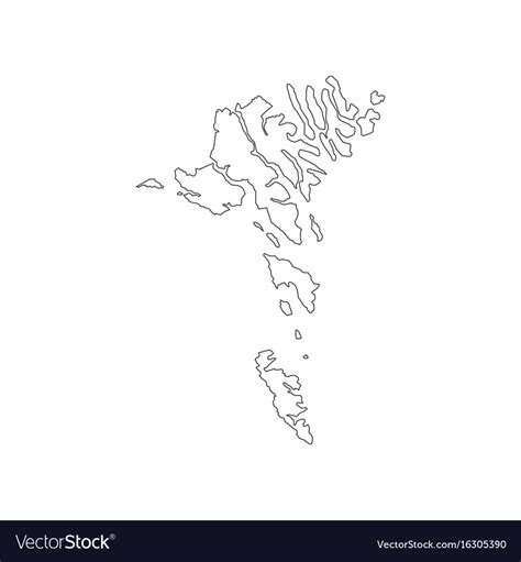 Faroe islands map outline Royalty Free Vector Image