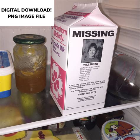 Stranger Things, Missing, Milk Carton ,printable Party Favour - Etsy