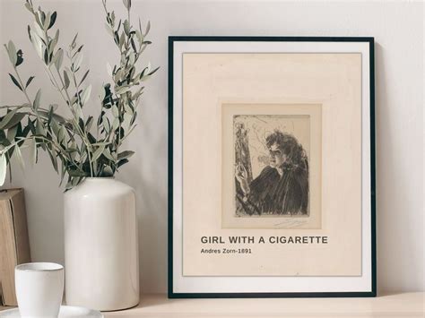 Girl with a Cigarette Art Print INSTANT DOWNLOAD, Classic Art Printable ...