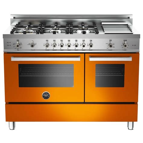 Bertazzoni - Freestanding Double Oven Gas Convection Range - Orange at ...