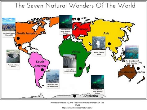 Seven Natural Wonders Of The World 3 Part Cards Facts - Montessori ...