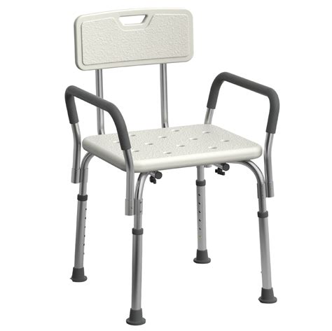 Buy Medline Shower Chair Seat with Padded Armrests and Back Heavy Duty ...