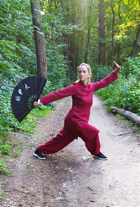 Handmade Traditional Wudang Tai Chi Long Suit - Burgundy - Internal ...