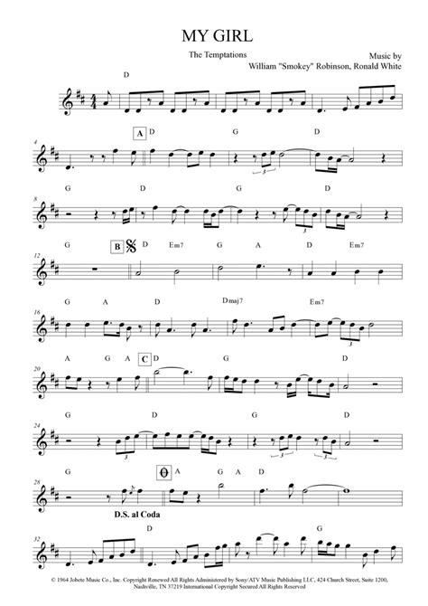 My Girl (arr. Anderson Quevedo) Sheet Music | Smokey Robinson | Piano ...