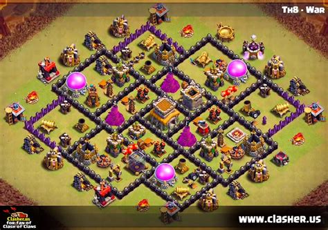 Town Hall 8 - WAR Base Map #1 - Clash of Clans | Clasher.us