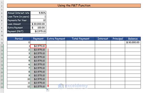 Loan Amortization Table With Extra Payments Excel | Cabinets Matttroy