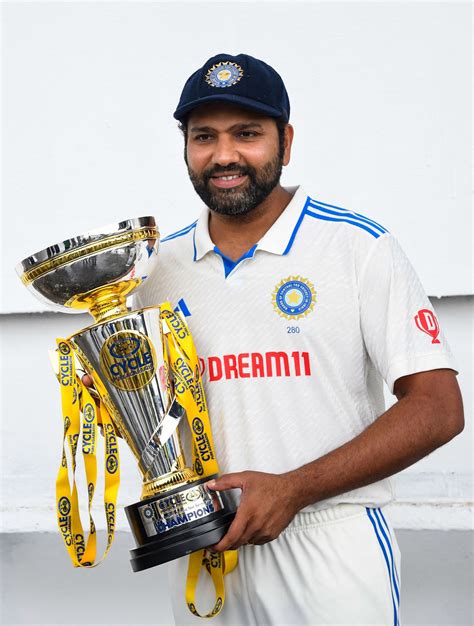 Rohit Sharma with the trophy after India won the series 1-0 ...